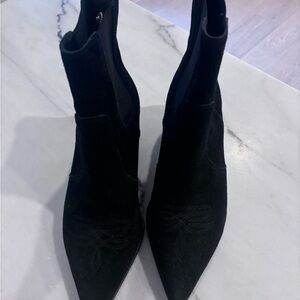 Paige Black suede cowboy Women's Ankle Boots